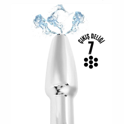 Paslanmaz Çelik Anal Butt Plug 7 Delikli Anal Temizlik Metal Lavman Duş Başlığı