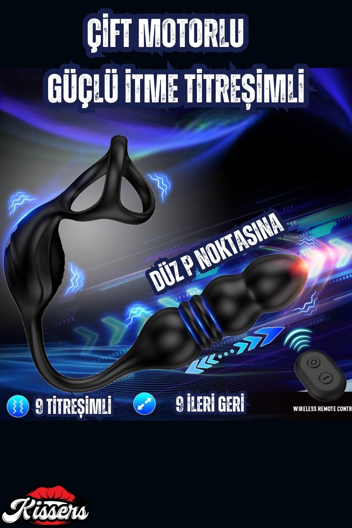 Şarjlı Uzaktan Kumandalı İleri Geri Hareketli Penis Halkalı Boğumlu Perine Uyarıcı Vibratör