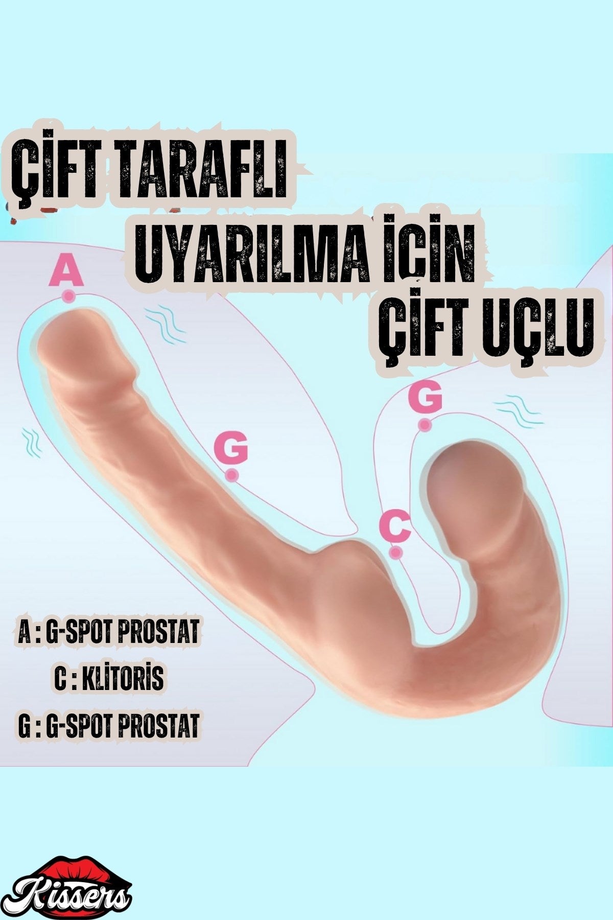 Gerçekçi Ultra Realistik Çift Taraflı Dildo Strapless Ten Renkli Penis