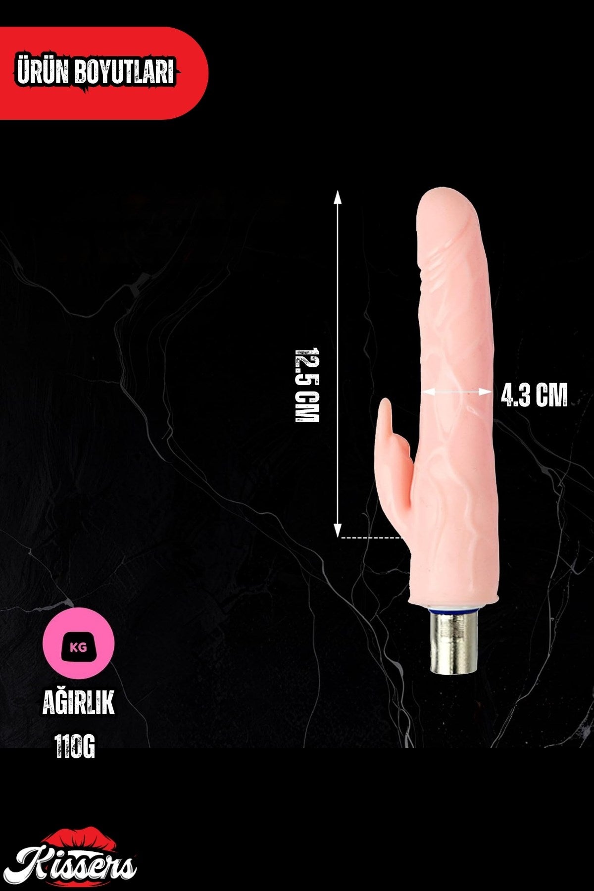 Sex Makinesi İçin 3XRL Uyumlu Tavşan G Nokta Uyarıcılı Ten Penis Dildo Başlık 20 Cm