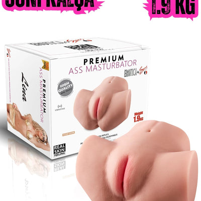 Gerçekçi Boyutta Kalça Mastürbatör Cinsel Oyuncak Çift Girişli Titreşimli Anal Vajina 1.9 Kg