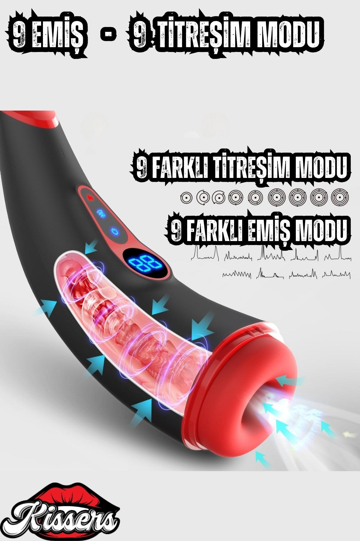 007 Pro Suck - Akıllı Isıtmalı Emiş ve Titreşim Özellikli Suni Vajina Dijital Ekranlı Mastürbatör