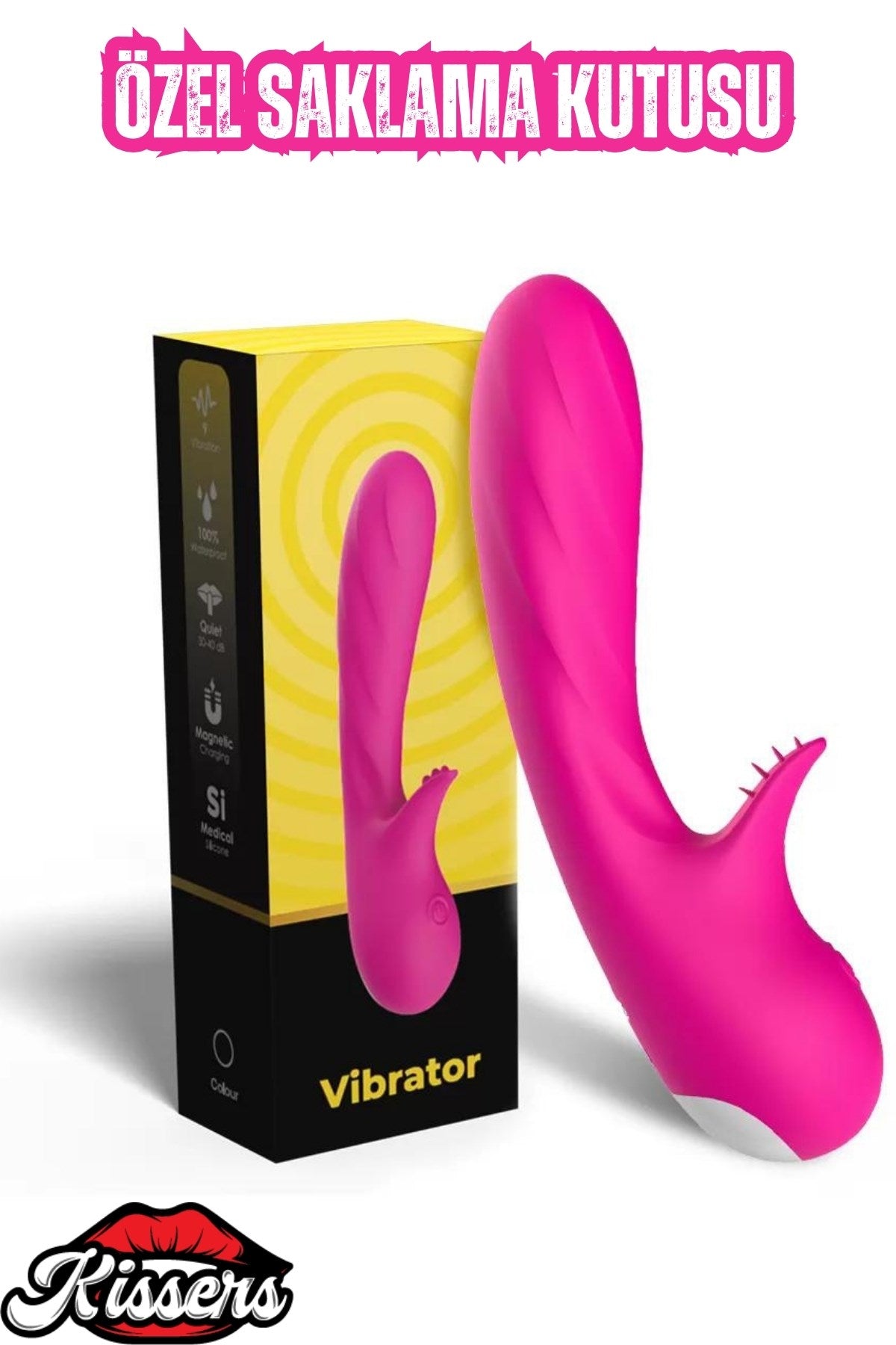 Cinsel Oyuncak Klitoris ve G Nokta Uyarıcılı Güçlü Titreşimli Sıvı Geçirmez Vibratör Pembe 18 Cm