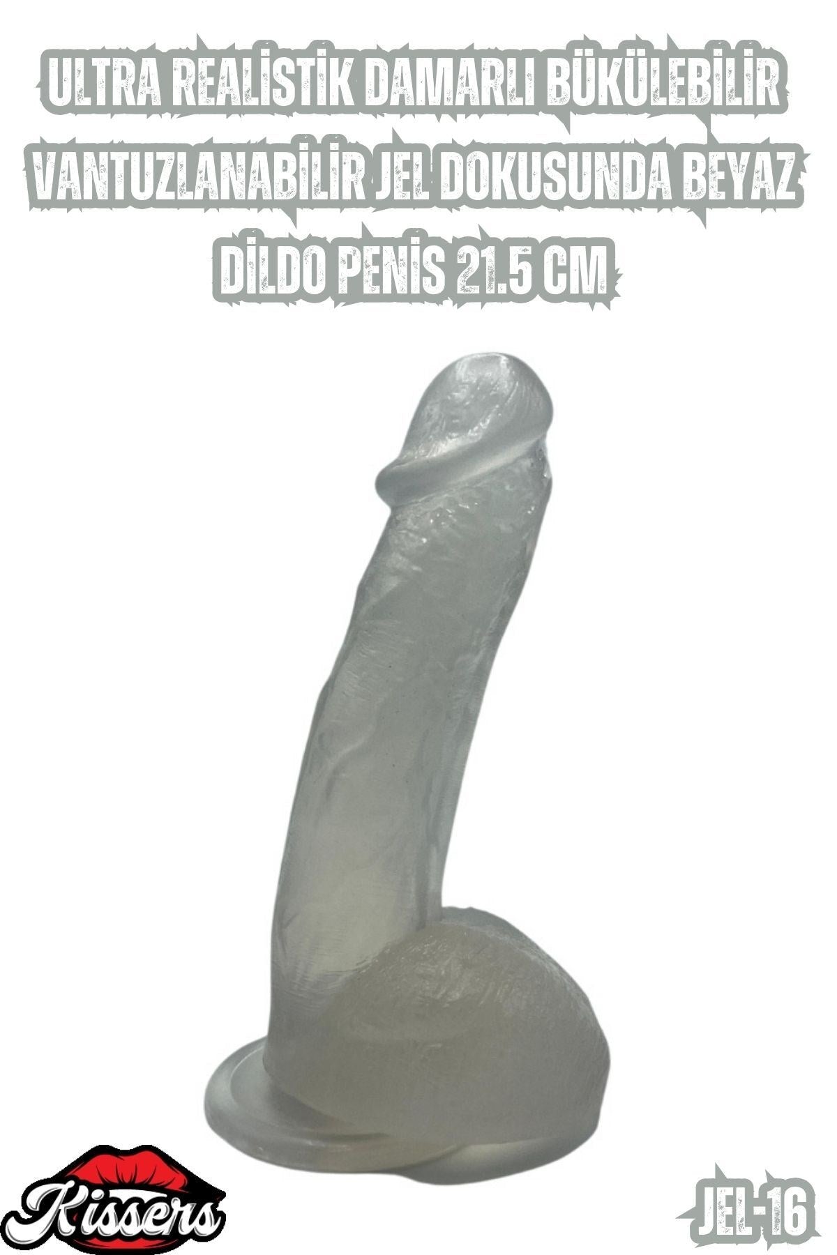 Ultra Realistik Damarlı Bükülebilir Vantuzlanabilir Jel Dokusunda Dildo Penis 21.5 Cm
