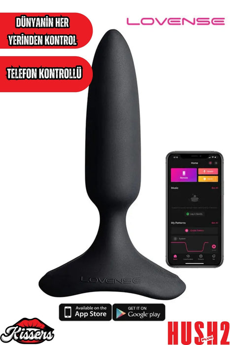 Dünyanin Her Yerinden Kontrol Edilebilen Telefon Uygulamalı Lovense Hush Anal Plug Tıkaç 12 Cm