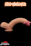 Cinsel Oyuncak Gerçekçi Et Dokusunda Realistik Büyük Boy Kalın Penis Dildo 28.5 Cm