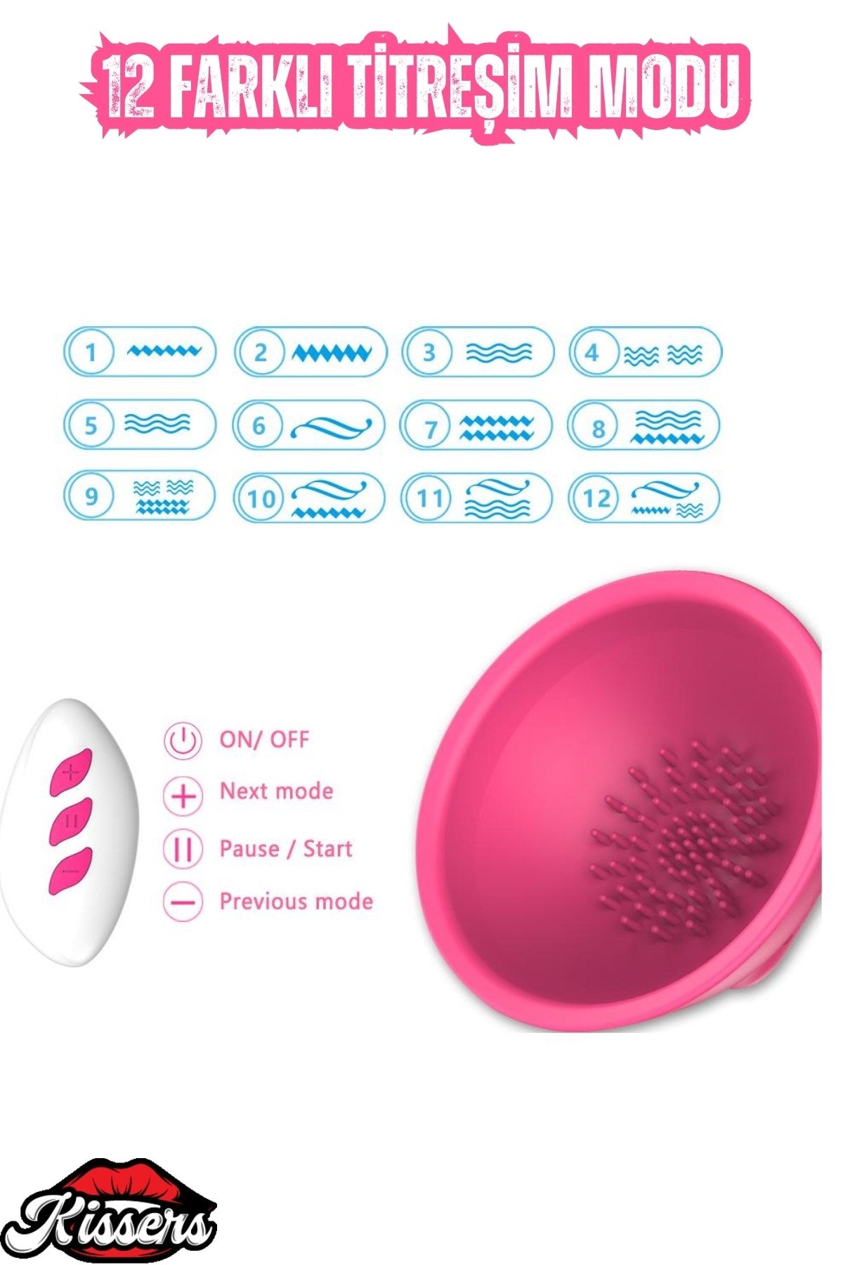 Ruby Şarjlı Uzaktan Kumandalı Meme Ucu Masajı Tırtıklı Göğüs Uyarıcı Vibratör