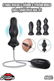 4 Farklı Başlıklı 8 Şişirme 6 Titreşim Modlu Şarjlı Şişirilebilir Anal Set