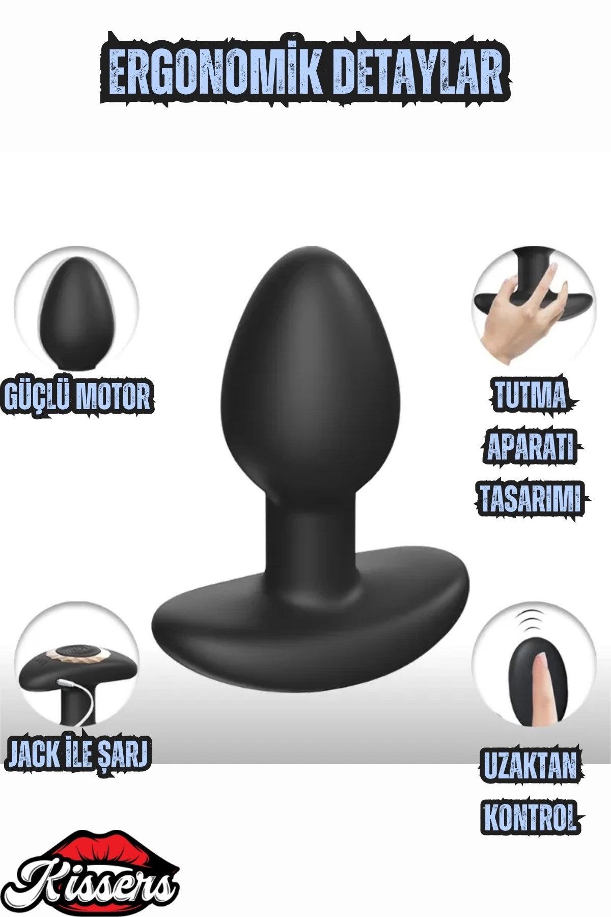 Kablosuz Kumandalı Titreşimli Silikon Anal Butt Plug Uyarıcılı Masaj Vibratör