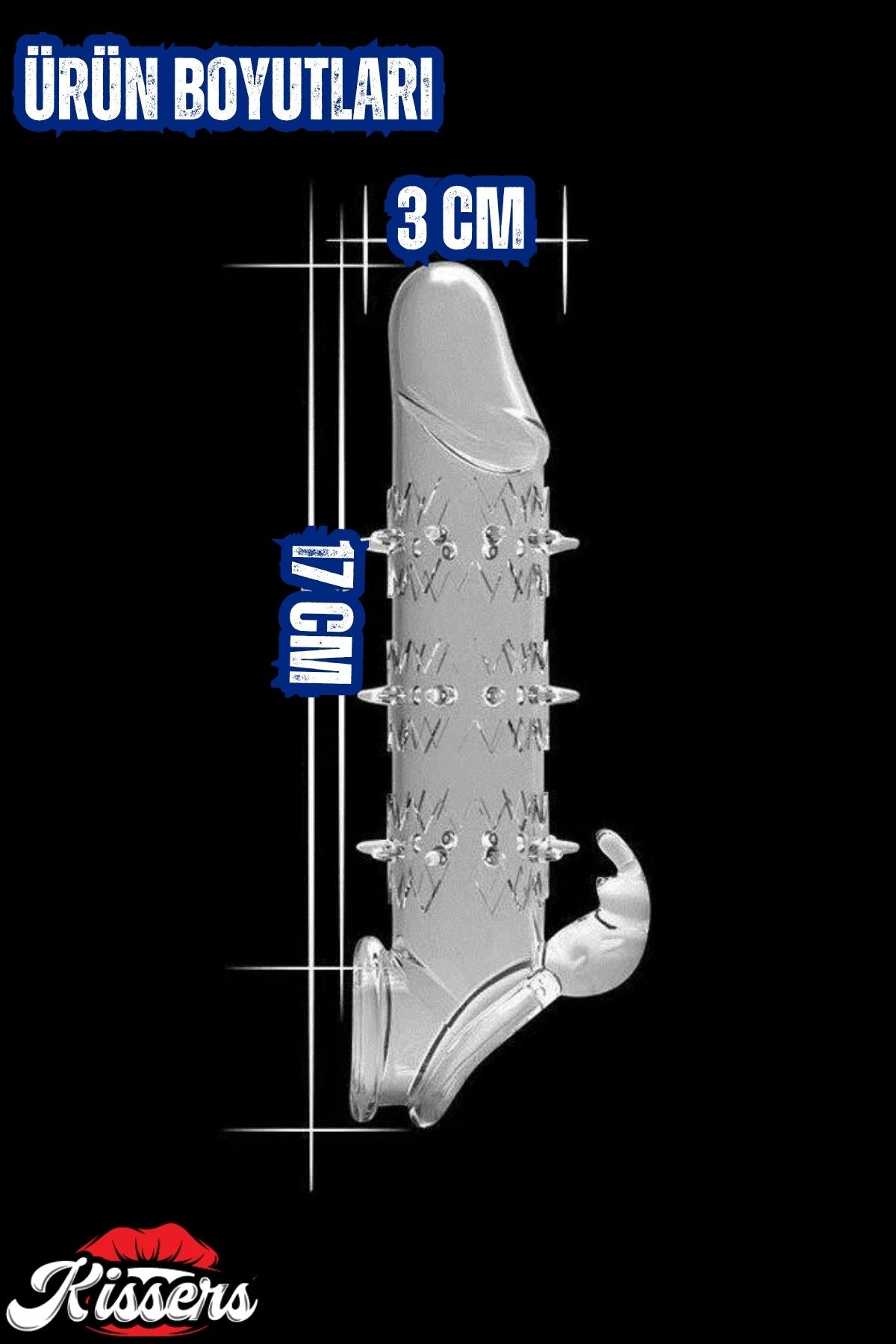 Geç Boşalma Sağlayıcı Halkalı Şeffaf Testis Halkalı Silikon Tırtıklı Penis Kılıfı