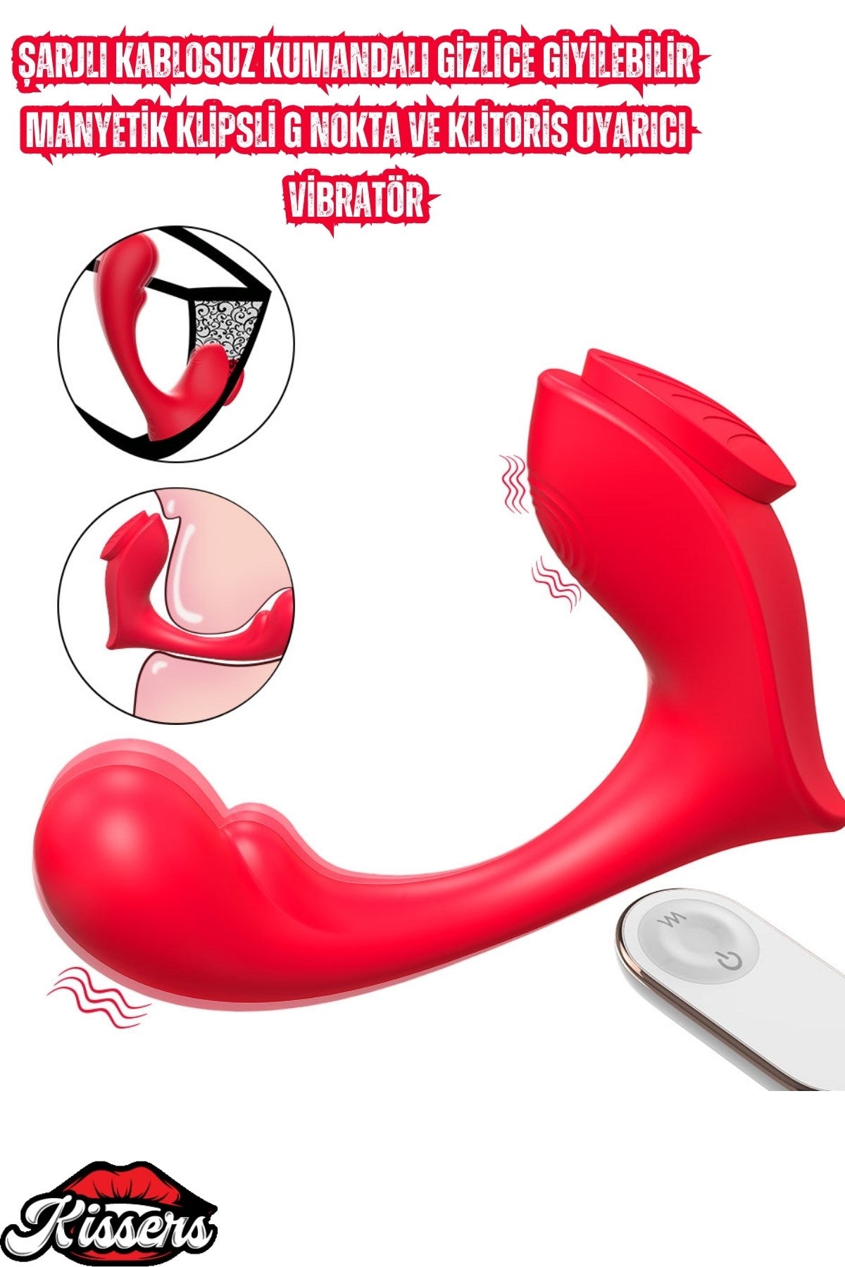 Şarjlı Kablosuz Kumandalı Gizlice Giyilebilir Manyetik Klipsli G Nokta ve Klitoris Uyarıcı Vibratör
