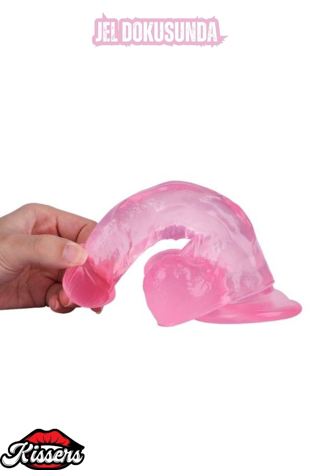 Ultra Realistik Damarlı Bükülebilir Vantuzlanabilir Jel Dokusunda Pembe Dildo Penis 18 Cm