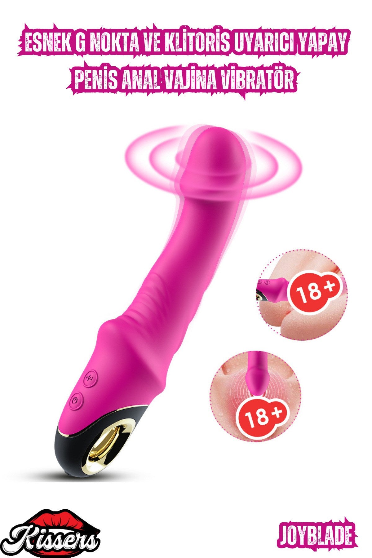 Esnek G Nokta ve Klitoris Uyarıcı Yapay Penis Anal Vajina Vibratör