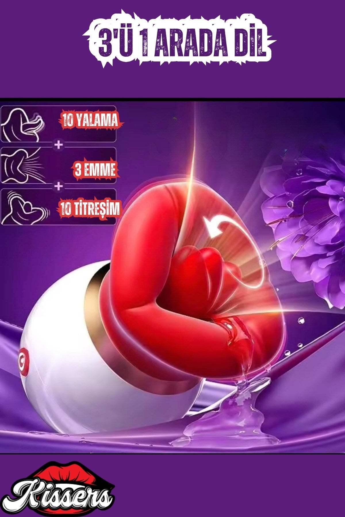 Yalama Emişli Vakumlu Titreşimli 3'ü 1 Arada Yumuşak Dokuda Klitoris Uyarıcılı Vibratör
