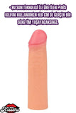 5.5 CM 18 CM Dolgulu Premium Silikon Ten Rengi Testissiz Penis Kılıfı