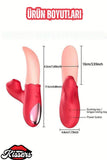 Aşağı Yukarı Dil Hareketli Vakumlu Titreşimli G Noktası Ve Klitoris Uyarıcılı Vibratör
