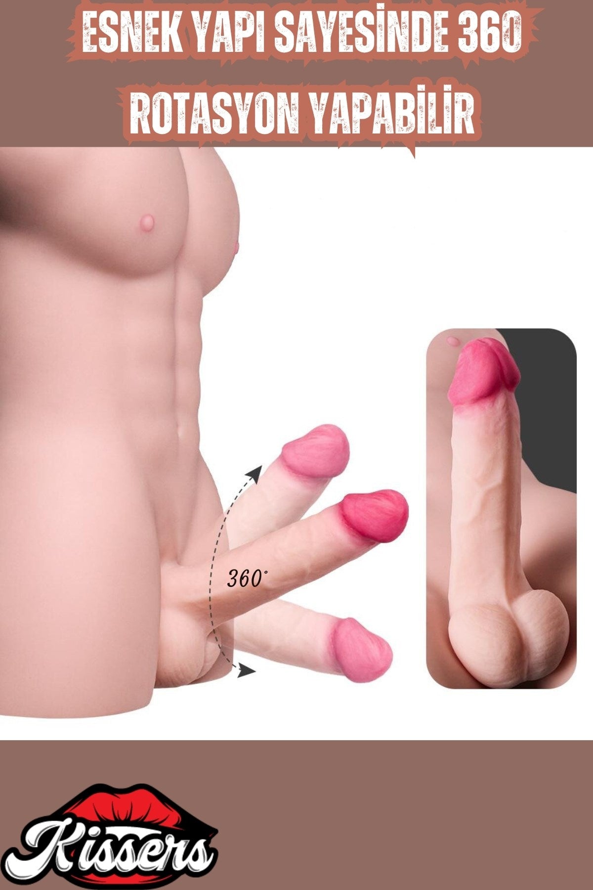 Anal Girişli Yarım Vücut Yapay Penis Dildo Erkek Realistik Manken Mastürbatör Ten 4.5 KG