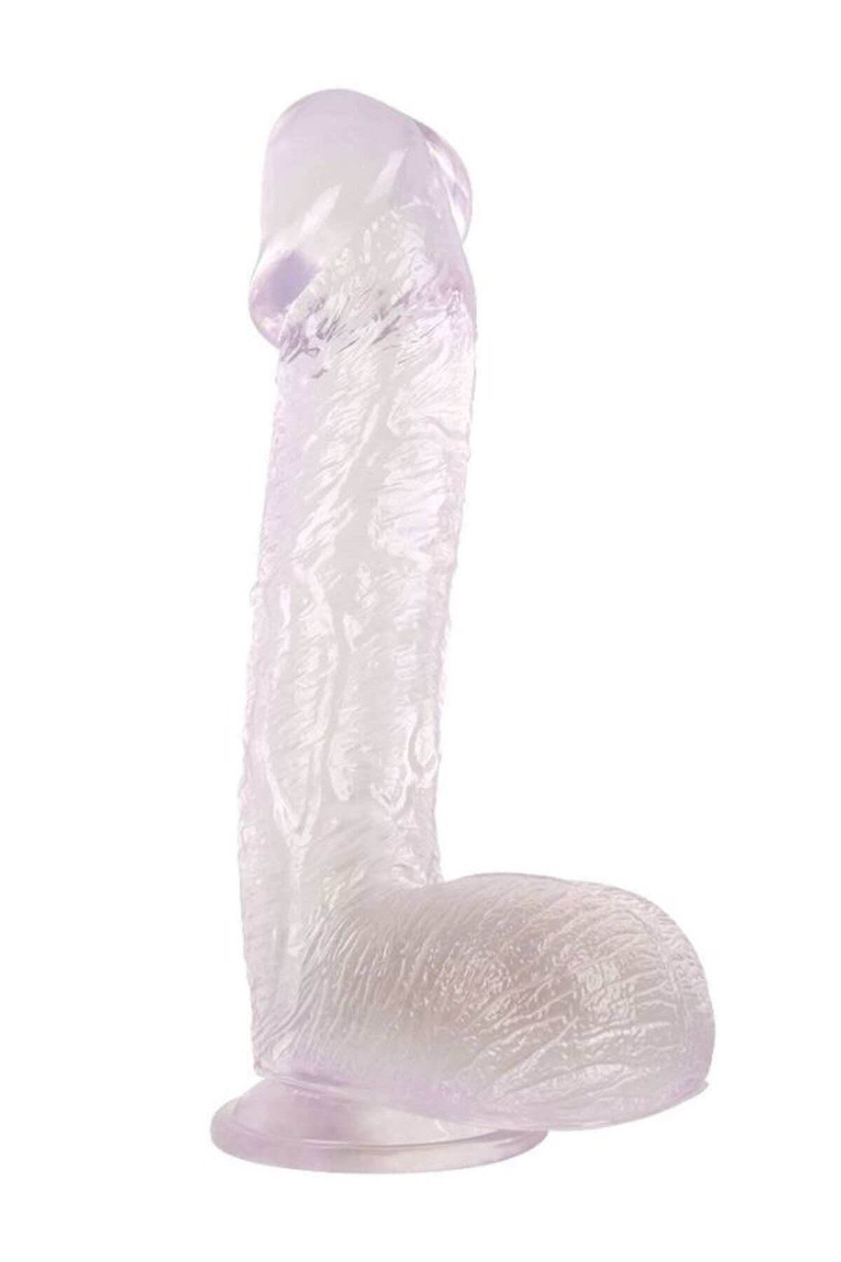 Ultra Realistik Eğilip Bükülebilir G Noktası Ve Klitoris Uyarıcı Dev Beyaz Jel Penis Dildo 28 Cm