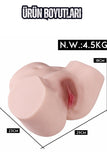 Ultra Realistik Premium Doku Manken Çift Girişli Kalça Mastürbatör 4.5 Kg Titreşimli Suni Vajina
