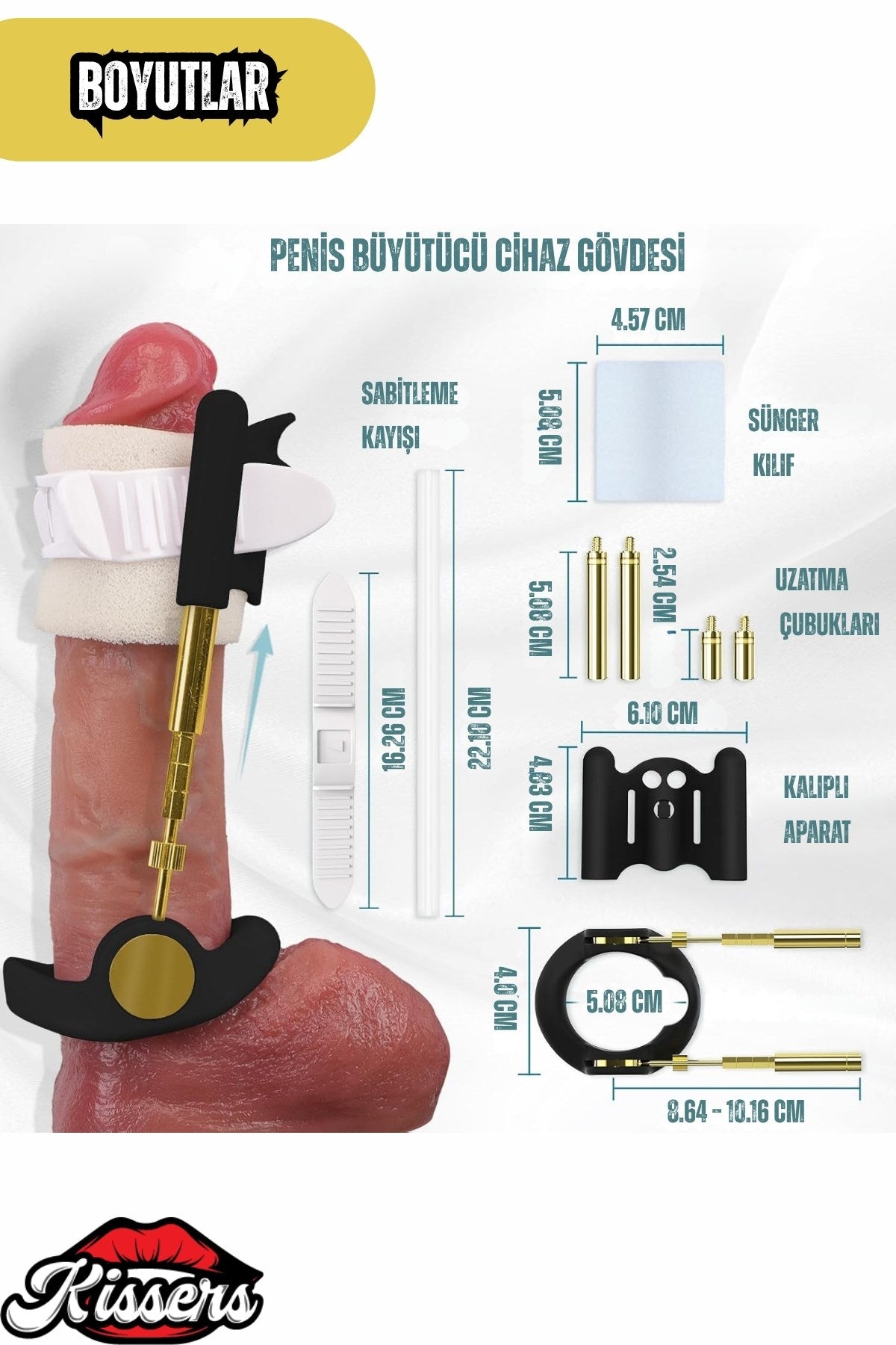 Penis Eğriliği Ve Uzatıcı Gelişmiş Gold Pro Extender Traction Device Egzersiz Cihazı