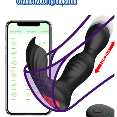 Uzaktan Kumandalı Telefon Kontrollü Şarjlı İleri Geri Hareketli Klitoris Uyarıcı Külot İçi Vibratör