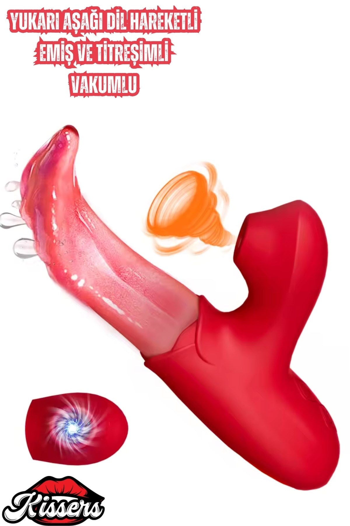 Aşağı Yukarı Dil Hareketli Vakumlu Titreşimli G Noktası Ve Klitoris Uyarıcılı Vibratör