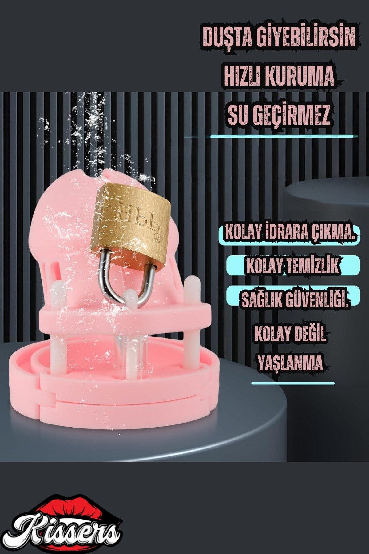 Bsdm Silikon Pembe Penis Kilidi Erkek Bekaret Cihazı Chastity Cock Cage Penis Esaret Kafesi