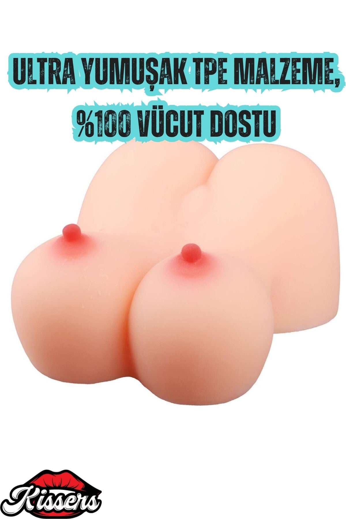 Anal Vajina Çift Girişli Titreşimli Isıtmalı Realistik Kalça Göğüs Mastürbatör 2.3 KG