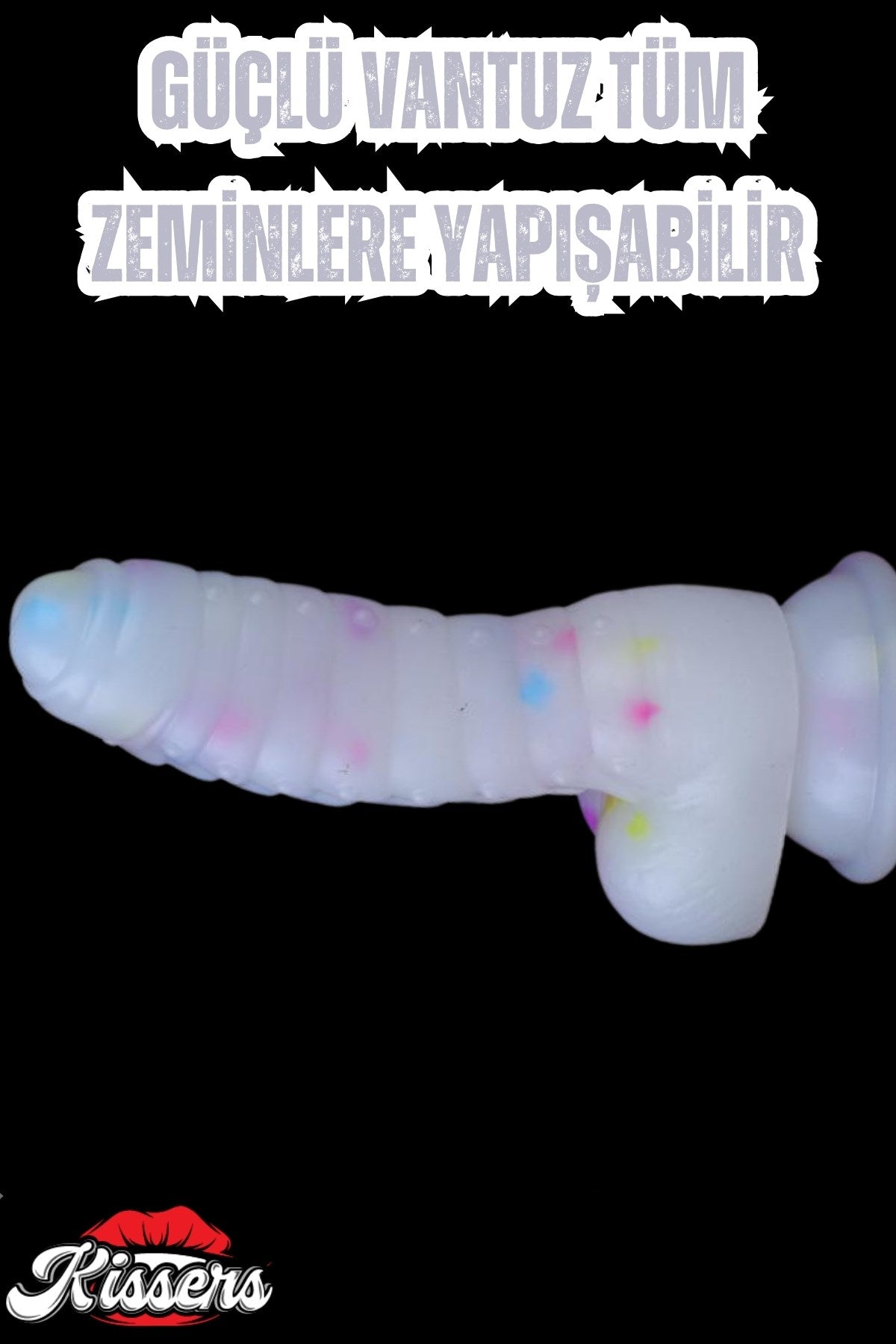 Cinsel Oyuncak Renkli Benekli Tırtıklı Ultra Yumuşak Şeffaf Realistik Yapay Penis Dildo 18 Cm