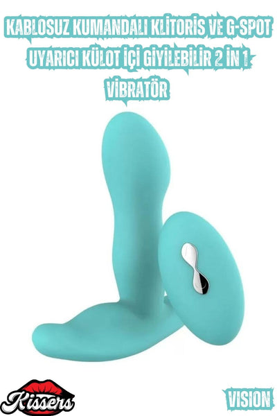 Kablosuz Kumandalı Klitoris ve G-Spot Uyarıcı Külot İçi Giyilebilir 2 in 1 Vibratör