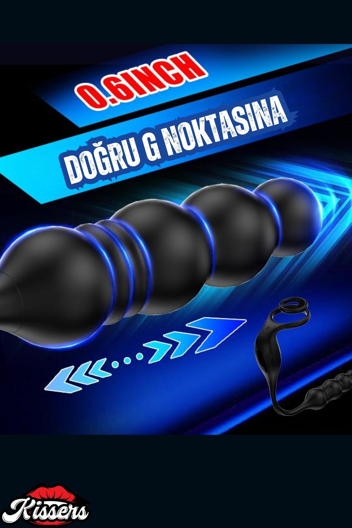 Şarjlı Uzaktan Kumandalı İleri Geri Hareketli Penis Halkalı Beads Perine Uyarıcı Vibratör