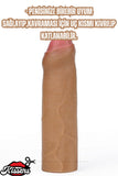 4.5 CM 17 CM Dolgulu Premium Sünnetsiz Silikon Melez Testissiz Penis Kılıfı