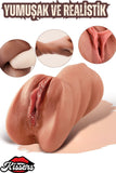 3 Girişli Oral Anal Vajina Girişli Titreşimli Cinsel Oyuncak Realistik Vajina Mastürbatör Melez