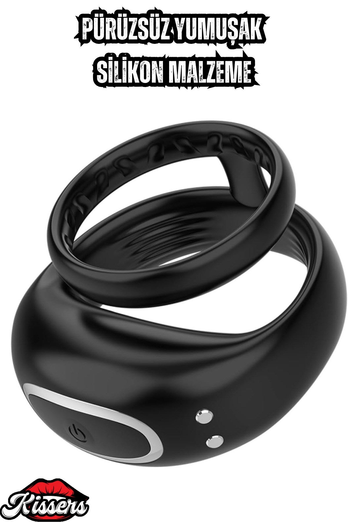 Manyetik şarjlı 10 Modlu Silikon Titreşimli Klitoris Uyarıcılı Testisli Penis Halkası