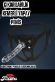 Şeffaf Jel Dokusunda Testissiz Damarlı Belden Bağlamalı Lüx Kemerli Realistik Penis Dildo 20 Cm