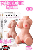 Çift Girişli Cinsel Oyuncak Anal Vajinal Mastürbatör İskelet Sistemli Realistik Manken 3.3 Kg