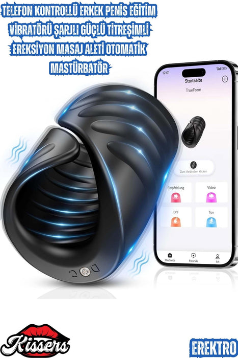 Telefon Kontrollü Güçlü Titreşimli Titreşimli Erkek Ereksiyon Masaj Aleti Otomatik Mastürbatör