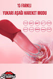 Aşağı Yukarı Dil Hareketli Titreşimli G Noktası Ve Klitoris Uyarıcılı Lüks Vibratör