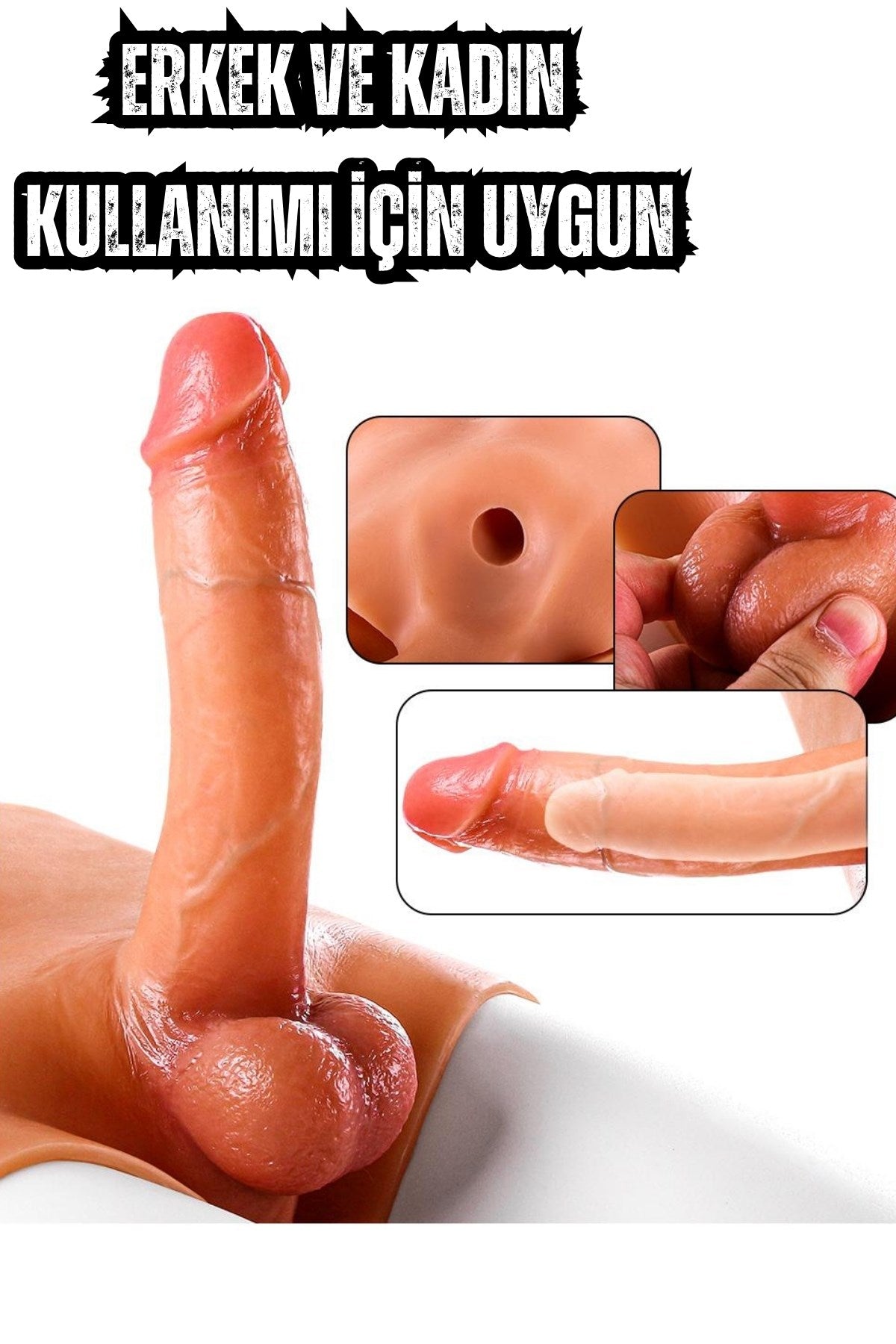 Medikal Silikon Malzeme Gerçekçi Yapıda Giyilebilir Yapay Penis Strap-On Penis