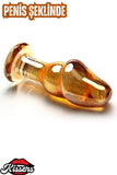 Tutamaçlı Kırılmaz Anal Ve Vajinal Uyarıcılı Penis Şeklinde Anal Butt Plug Cam Dildo