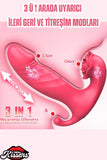 İleri Geri Hareketli Anal Vajina Klitoris Uyarıcılı 3in1 Giyilebilir Vibratör