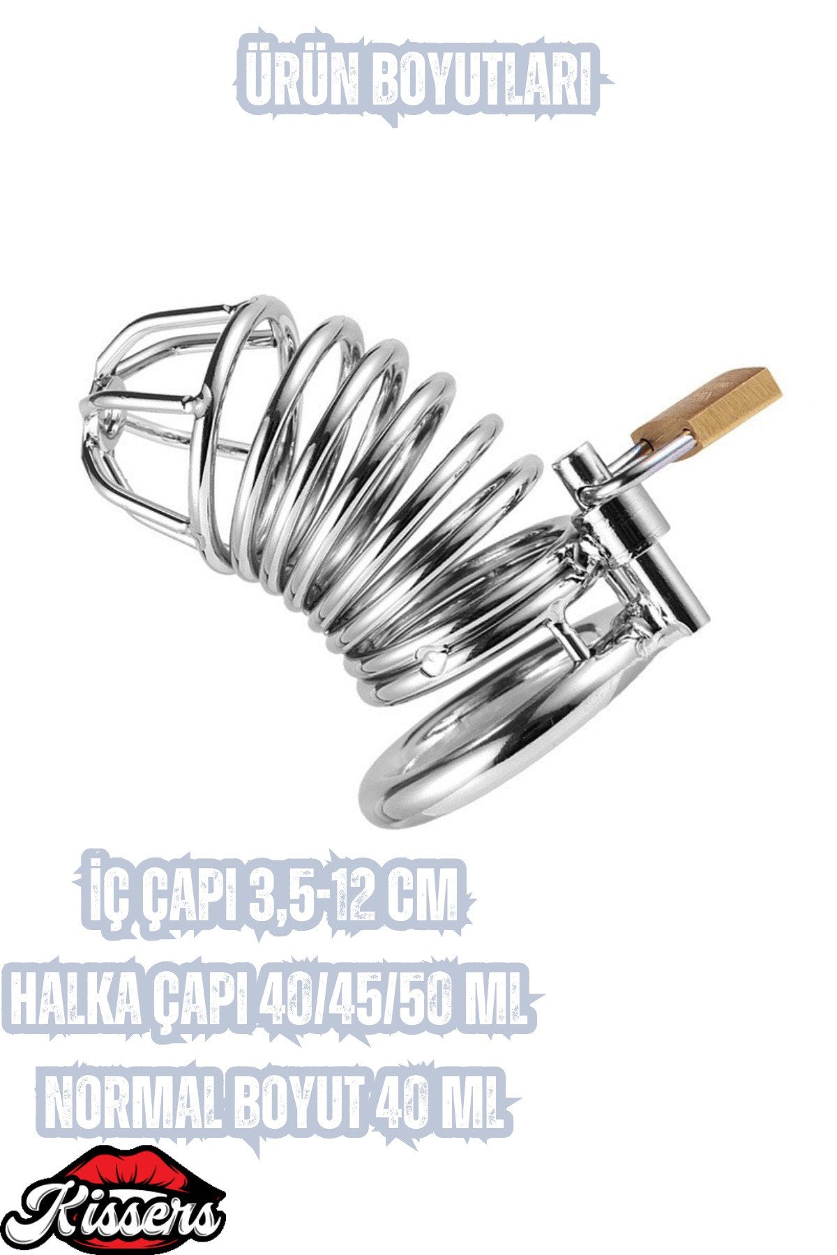 Paslanmaz Alimünyum Gümüş Renkli Penis Kilitli Penis Kafesi