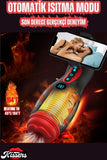 Şarjlı Telefon Tutuculu Isıtmalı Titreşimli Emiş Özellikli Dudak Görünümlü Tam Otomatik Mastürbatör