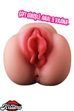Anal Vajinal Çift Girişli Vajina Isıtma Ve Titreşimli Cep Tipi Realistik Mastürbatör 16.5 Cm