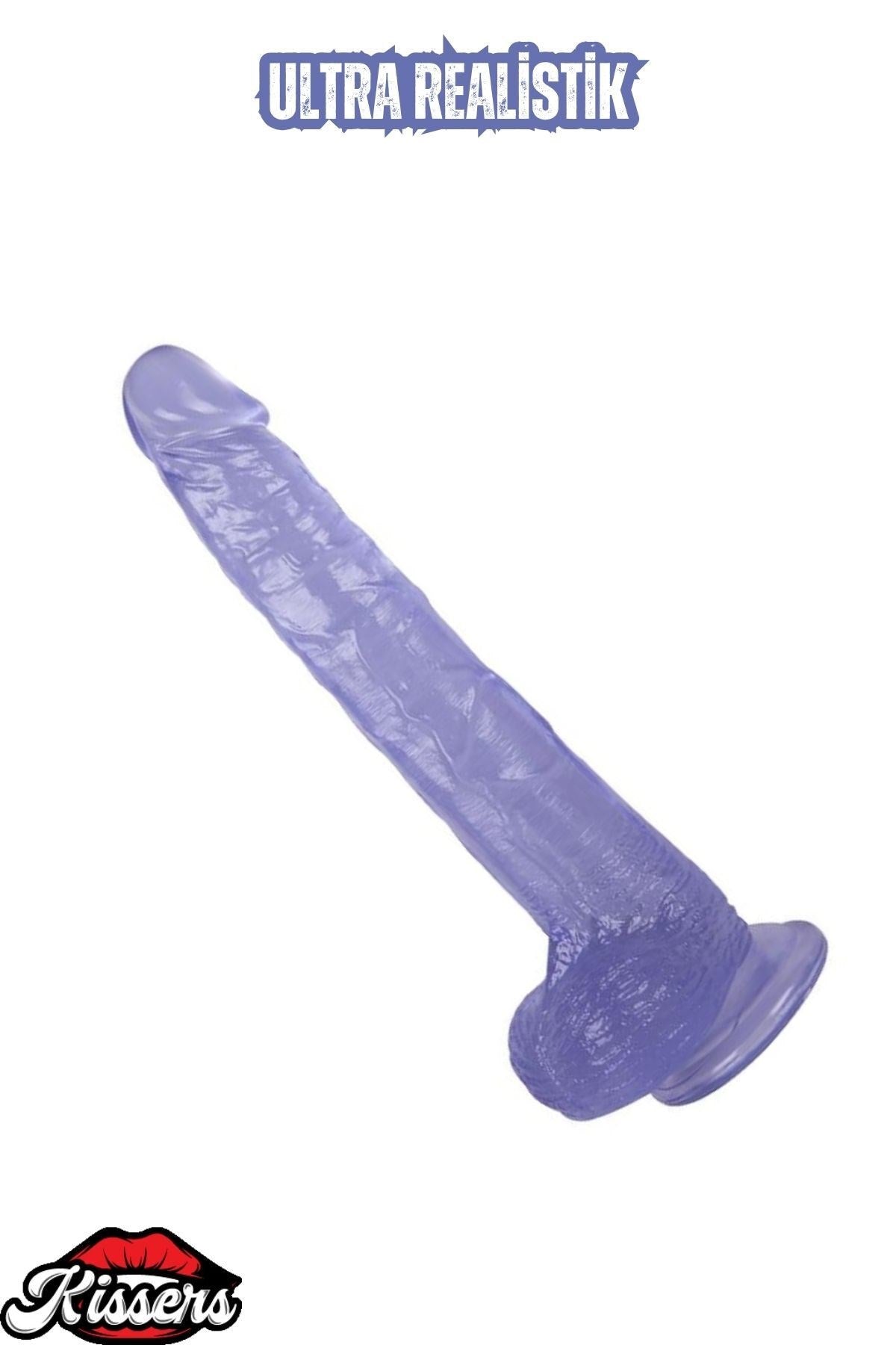 Ultra Realistik Damarlı Bükülebilir Vantuzlanabilir Jel Dokusunda mavi Dildo Penis 29.5 Cm