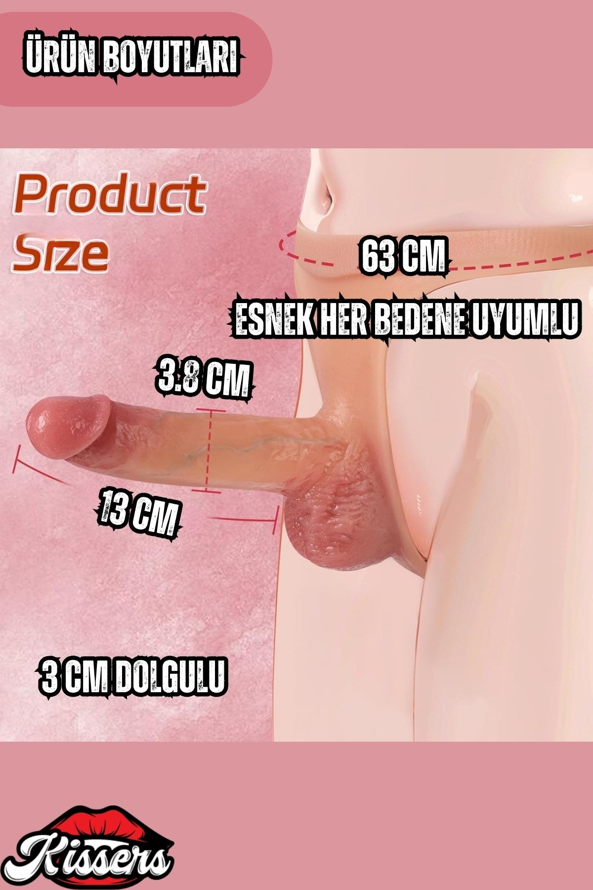 Giyilebilir Rahat Gerçekçi Dokuda İçi Boş Silikon Gerçekçi Belden Bağlamalı Kaymaz Penis Kılıfı