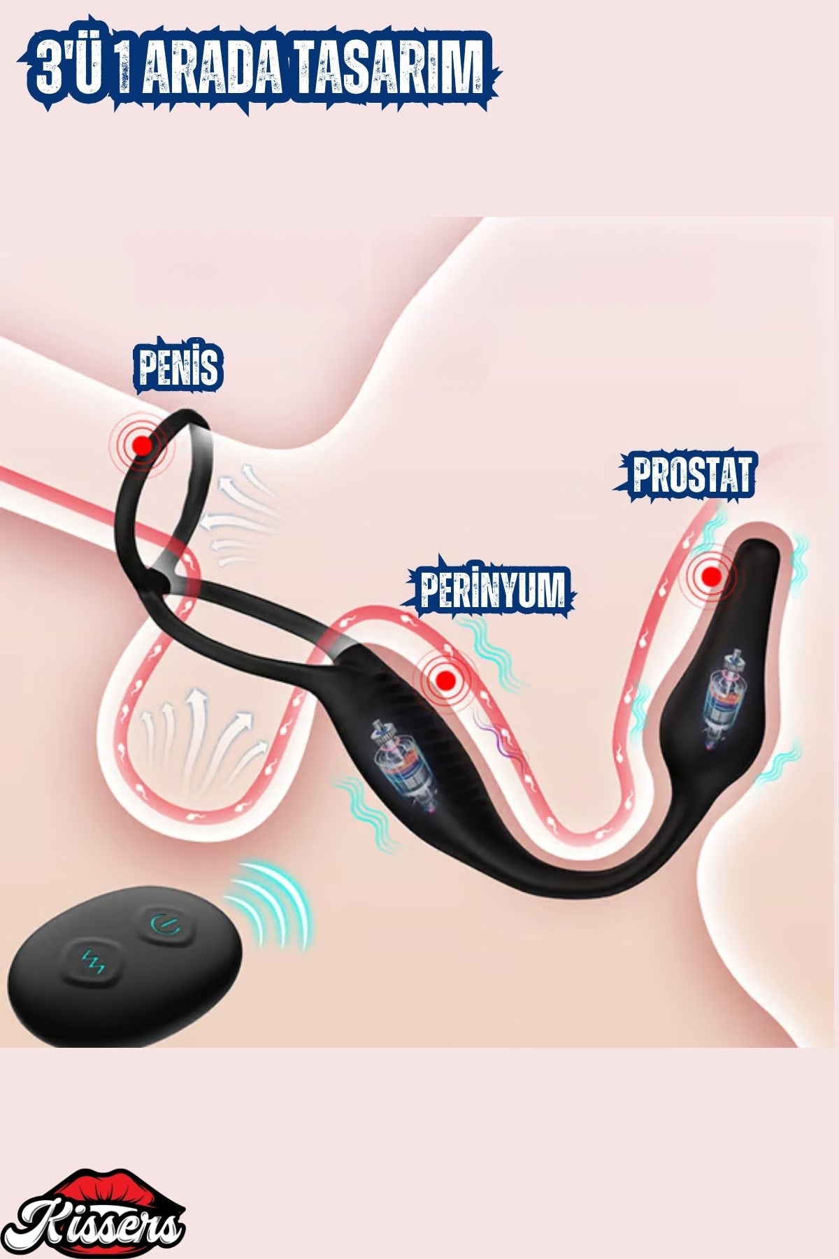 Uzaktan Kumandalı Testis Ve Penis Halkalı Titreşimli Perine Ve Uyarıcı Anal Plug Vibratör