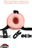 Strap On Belden İçi Boş Bağlamalı Çift Taraflı Penis Dildo 19 Cm