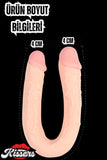 Çift Başlıklı Penis Anal Vajinal Gerçekçi Et Doku Çift Taraflı Realistik Unisex Dildo 46 Cm