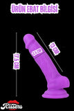 Cinsel Oyuncak Mor Renk Vantuzlanabilir Ultra Yumuşak Dokuda Realistik Penis Dildo 17.5 Cm